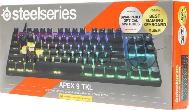 Клавиатура Steelseries Apex 9 TKL механическая черный USB Multimedia for gamer LED (подставка для запястий) (64847)