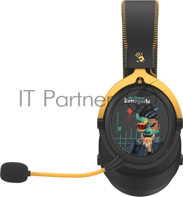 Наушники с микрофоном A4Tech Bloody MR595 Renegade черный/рисунок мониторные BT/Radio оголовье (MR595)