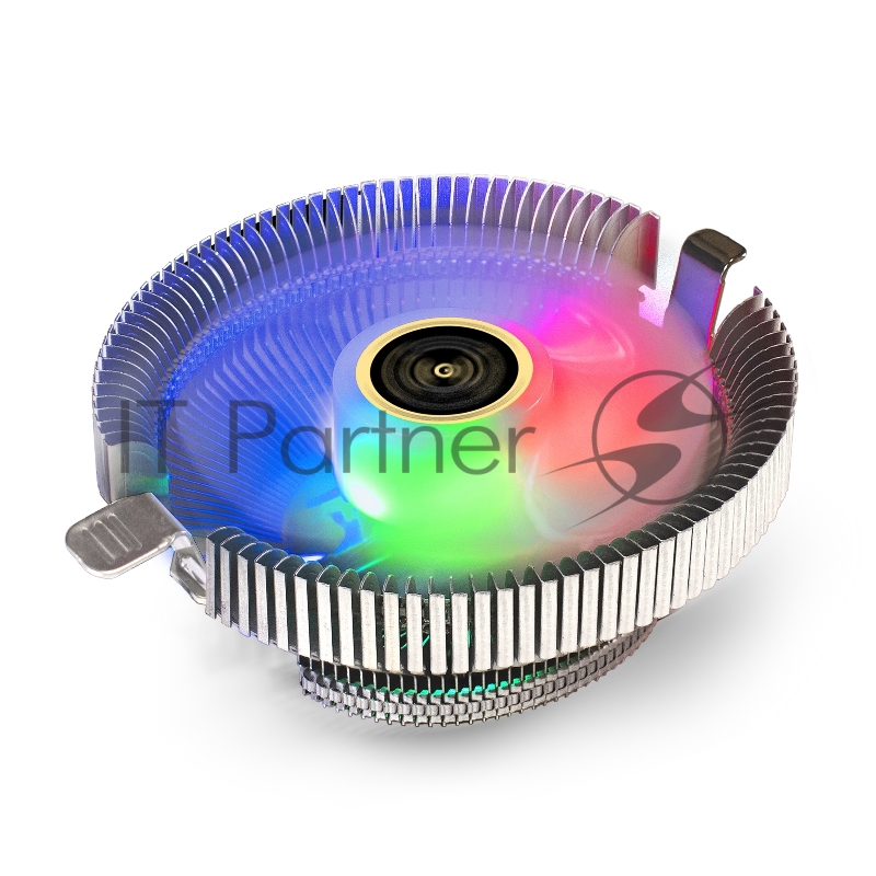 Кулер ExeGate Wizard EE91-PWM.RGB (Al, LGA775/1150/1151/1155/1156/120 TDP 75W, Fan 90mm, PWM, 800-2400RPM, Hydro bearing, 4pin, 11-24db, 170г, многоцветная подсветка, с термопастой, на защелка
