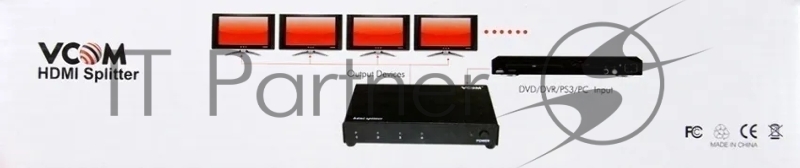 Переключатель-разветвитель HDMI 2 to 8 VCOM