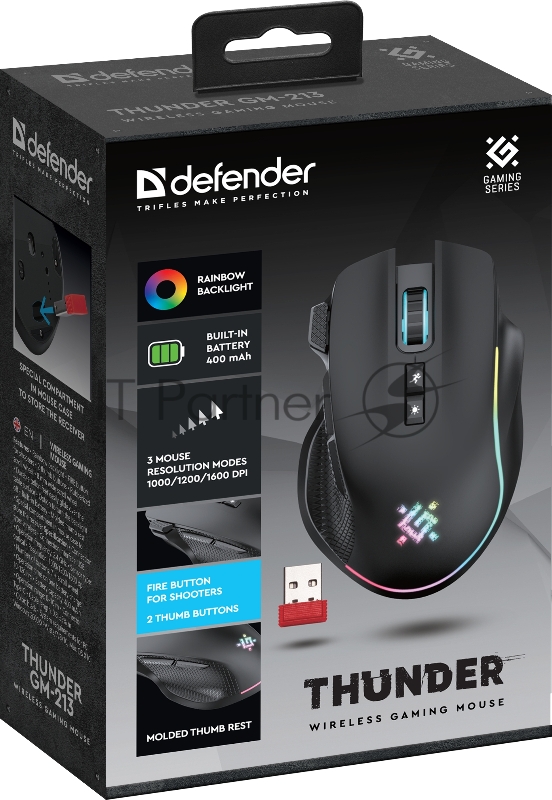 Мышка DEFENDER WRL GAMING THUNDER GM-213 52213