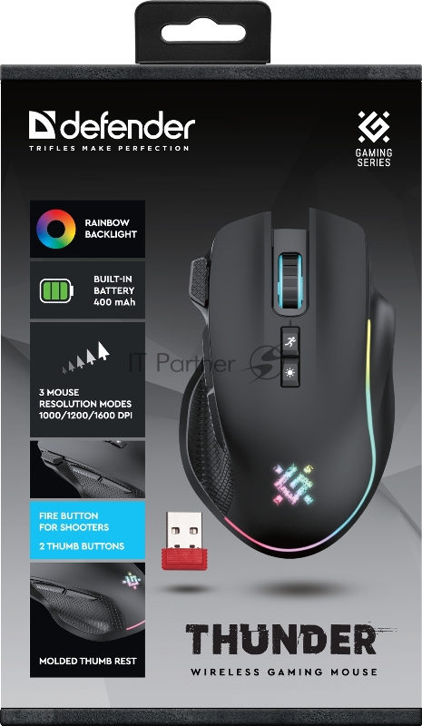 Мышка DEFENDER WRL GAMING THUNDER GM-213 52213