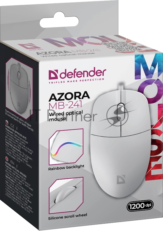 Мышка DEFENDER OPTICAL AZORA MB-241 WHITE 52242 USB