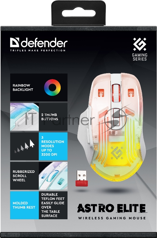 Мышка DEFENDER WRL ASTRO ELITE GM-056 WHITE 52056