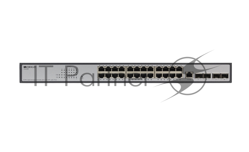 Коммутатор ORIGO Managed L3 Switch 24x1000Base-T PoE, 4x10GBase-X SFP+, PoE Budget 370W, RJ45 Console, 19 w/brackets