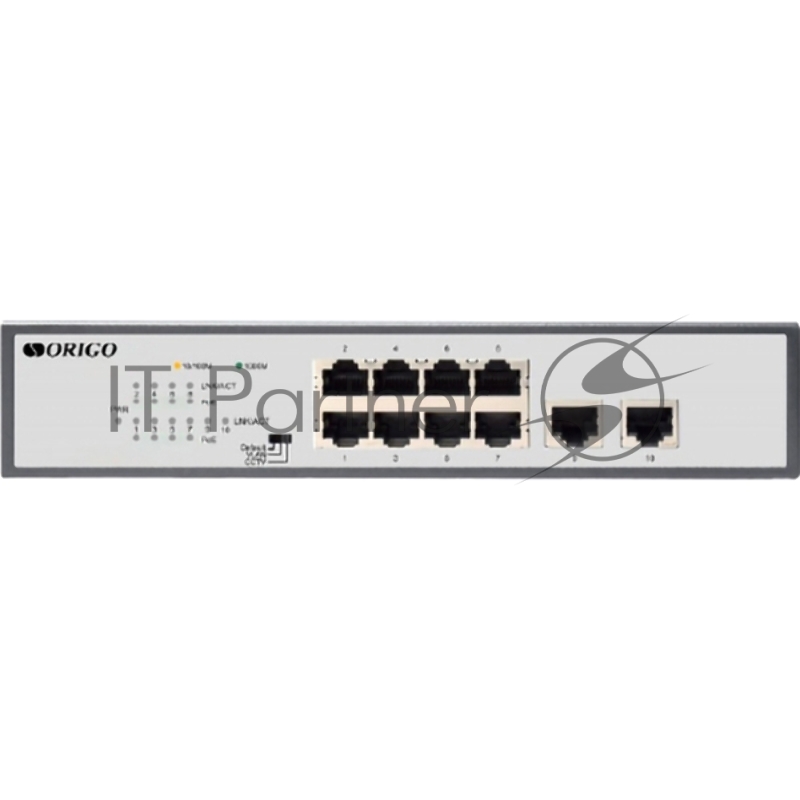 Неуправляемый PoE-коммутатор ORIGO Unmanaged Switch 8x1000Base-T PoE, 2x1000Base-T, PoE Budget 120W, Long-range PoE up to 250m, 19 w/brackets