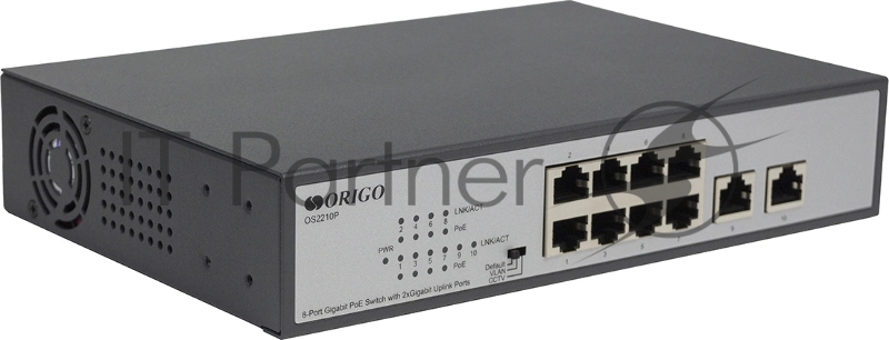 Неуправляемый PoE-коммутатор ORIGO Unmanaged Switch 8x1000Base-T PoE, 2x1000Base-T, PoE Budget 120W, Long-range PoE up to 250m, 19 w/brackets