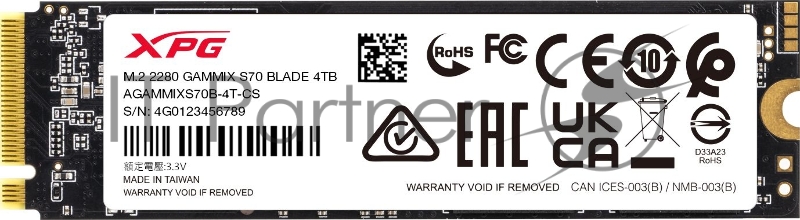 Жесткий диск SSD ADATA M.2 2280 4TB AGAMMIXS70B-4T-CS