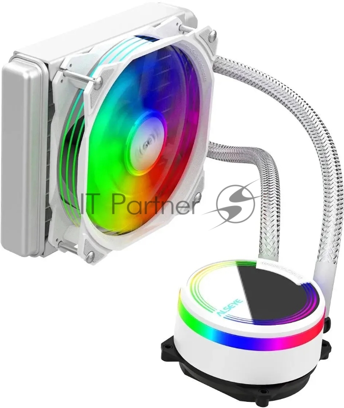 Жидкостная система охлаждения ALSEYE Cpu Cooler M120-LW White Cpu Cooler M120-LW White, 120-157-27mm, Aluminium, 800-1700RPM, 35.8dB(A), 366CFM, Hydraulic