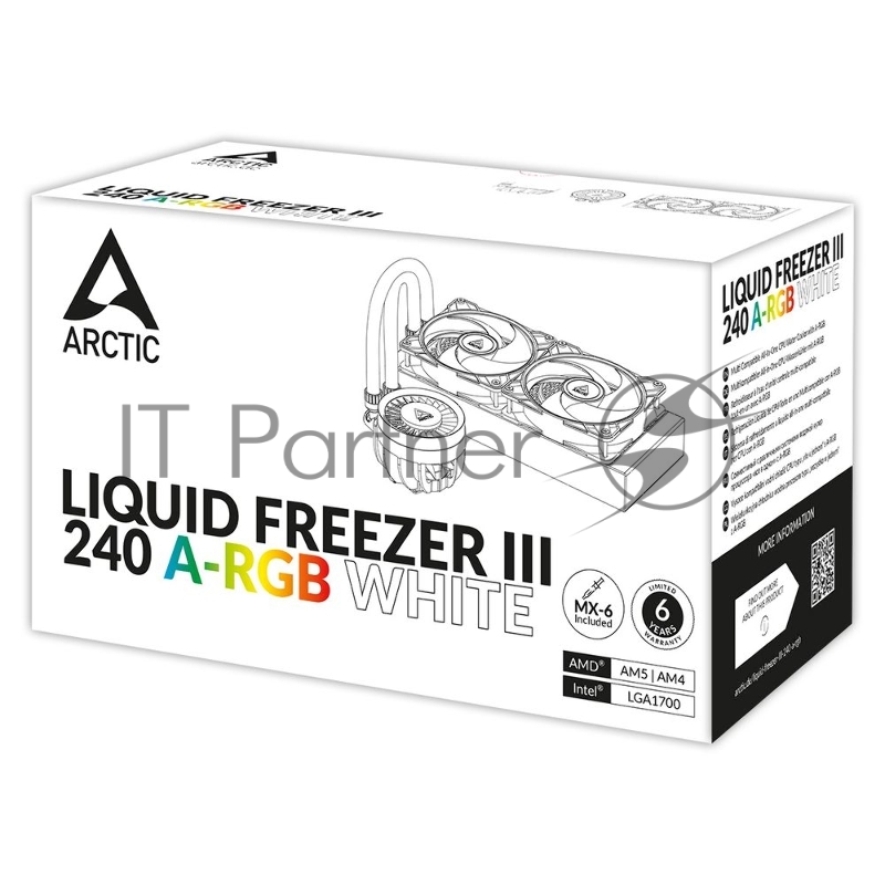 Жидкостная система охлаждения Arctic Cooling Arctic Liquid Freezer III-240 A-RGB White Multi Compatible All-In-One CPU Water Cooler (ACFRE00150A)