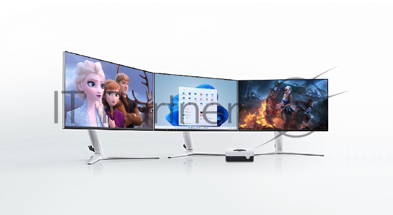 Компьютер Chuwi LarkBox X Intel N-series N100(0.8Ghz)/12288Mb/512SSDGb/ UHD Graphics/BT/WiFi/war 1y/0.4kg/Grey+White/Win11Pro + USB2.0*2/USB3.2*2/Type-C*1/HDM