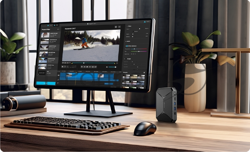 Компьютер Chuwi HeroBox Intel N-series N100(0.8Ghz)/8192Mb/256SSDGb/I UHD Graphics 600/BT/WiFi/war 1y/0.59kg/Black/Win11Pro + USB2.0*2/USB3.0*2/Type-C*1/HDM