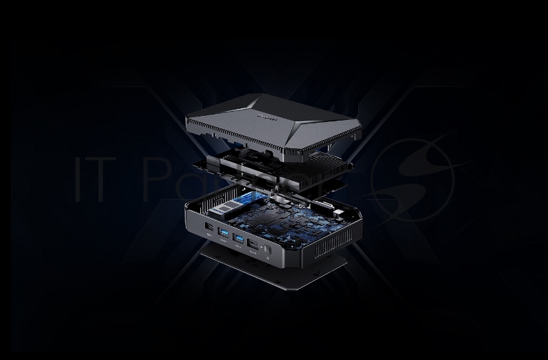 Компьютер Chuwi HeroBox Intel N-series N100(0.8Ghz)/8192Mb/256SSDGb/I UHD Graphics 600/BT/WiFi/war 1y/0.59kg/Black/Win11Pro + USB2.0*2/USB3.0*2/Type-C*1/HDM