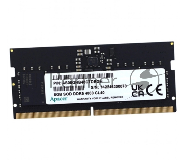 Оперативная память Apacer 8GB DDR5 4800MHz SO-DIMM (PC5-38400) CL40 1.1V (Retail) (AS08GHB48CTDBGH/FS.08G2A.RTH)