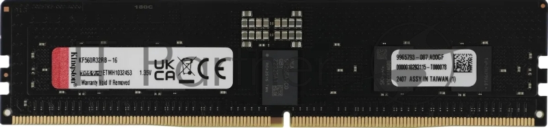 Модуль памяти Kingston 16GB DDR5 6000 FURY Renegade Pro RDIMM Black XMP ECC Registered DIMM (Single Module) 1RX8 32-38-38 1.35V 288-pin 16Gbit
