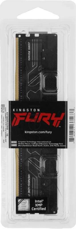 Модуль памяти Kingston 16GB DDR5 6000 FURY Renegade Pro RDIMM Black XMP ECC Registered DIMM (Single Module) 1RX8 32-38-38 1.35V 288-pin 16Gbit