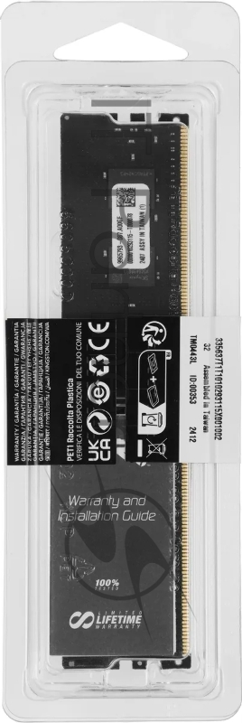 Модуль памяти Kingston 16GB DDR5 6000 FURY Renegade Pro RDIMM Black XMP ECC Registered DIMM (Single Module) 1RX8 32-38-38 1.35V 288-pin 16Gbit