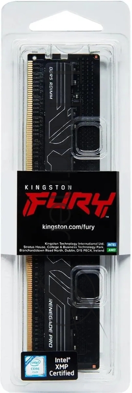 Модуль памяти Kingston 16GB DDR5 6800 FURY Renegade Pro RDIMM Black XMP ECC Registered DIMM (Single Module) 1RX8 34-44-44 1.4V 288-pin 16Gbit