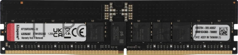 Модуль памяти Kingston 32GB DDR5 5600 FURY Renegade Pro RDIMM Black XMP ECC Registered DIMM (Single Module) 1RX4 36-38-38 1.25V 288-pin 16Gbit