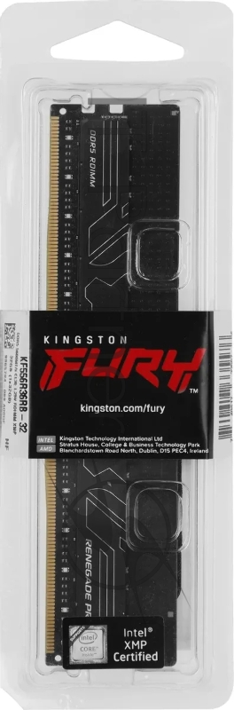 Модуль памяти Kingston 32GB DDR5 5600 FURY Renegade Pro RDIMM Black XMP ECC Registered DIMM (Single Module) 1RX4 36-38-38 1.25V 288-pin 16Gbit
