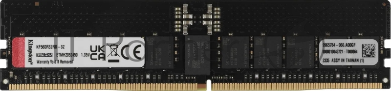 Модуль памяти Kingston 32GB DDR5 6000 FURY Renegade Pro RDIMM Black XMP ECC Registered DIMM (Single Module) 1RX4 32-38-38 1.35V 288-pin 16Gbit