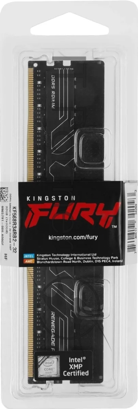 Модуль памяти Kingston 32GB DDR5 6800 FURY Renegade Pro RDIMM Black XMP ECC Registered DIMM (Single Module) 2RX8 34-44-44 1.4V 288-pin 16Gbit