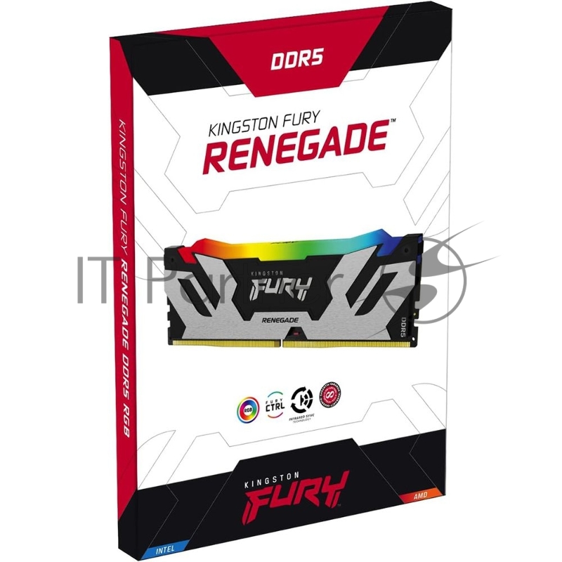 Модуль памяти Kingston 32GB DDR5 8000 FURY Renegade Silver/Black RGB XMP Non-ECC Unbuffered DIMM (Kit 2*16gb) 1RX8 38-48-48 1.45V 288-pin 16Gbit