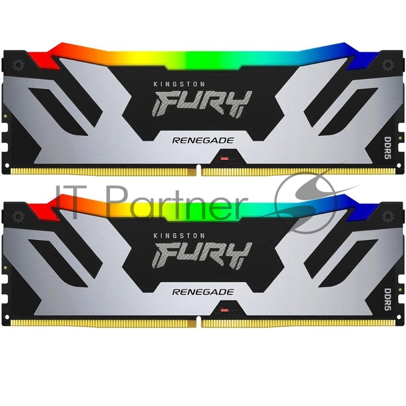 Модуль памяти Kingston 32GB DDR5 8000 FURY Renegade Silver/Black RGB XMP Non-ECC Unbuffered DIMM (Kit 2*16gb) 1RX8 38-48-48 1.45V 288-pin 16Gbit