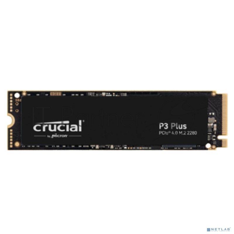 Твердотельный накопитель Crucial SSD P3 Plus, 2000GB, M.2(22x80mm), NVMe, PCIe 3.0 x4, QLC, R/W 5000/4200MB/s, IOPs н.д./н.д., TBW 440, DWPD 0.1 (12 мес.)