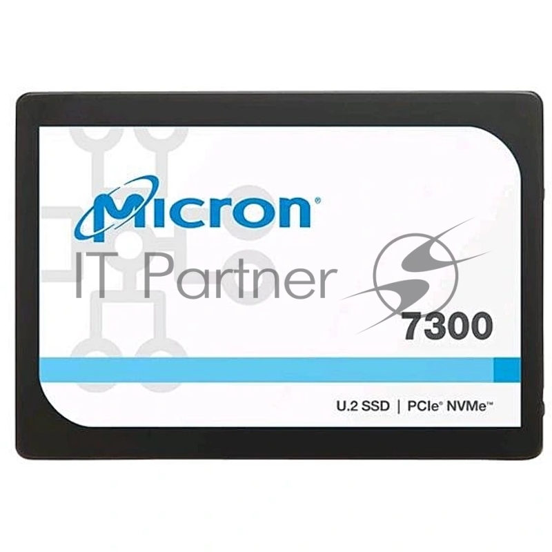 Твердотельный накопитель Micron SSD 7300 MAX, 1600GB, U.2(2.5 7mm), NVMe, PCIe 3.0 x4, 3D TLC, R/W 3000/1550MB/s, IOPs 396 000/135 000, TBW 9000, DWPD 3.1 (12 мес.)