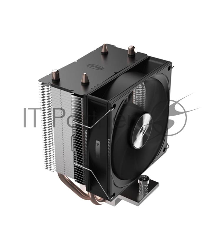 Кулер для процессора PCCooler R200 S115X/1200/1700/AM4/AM5 (TDP 110W, 90mm Non LED Fan, 2 тепловые трубки 6мм, 2200RPM, 28,3dBa)