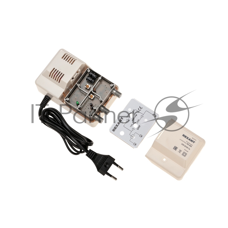 Антенный усилитель ТВ сигнала на 2 выхода, RX-200 REXANT