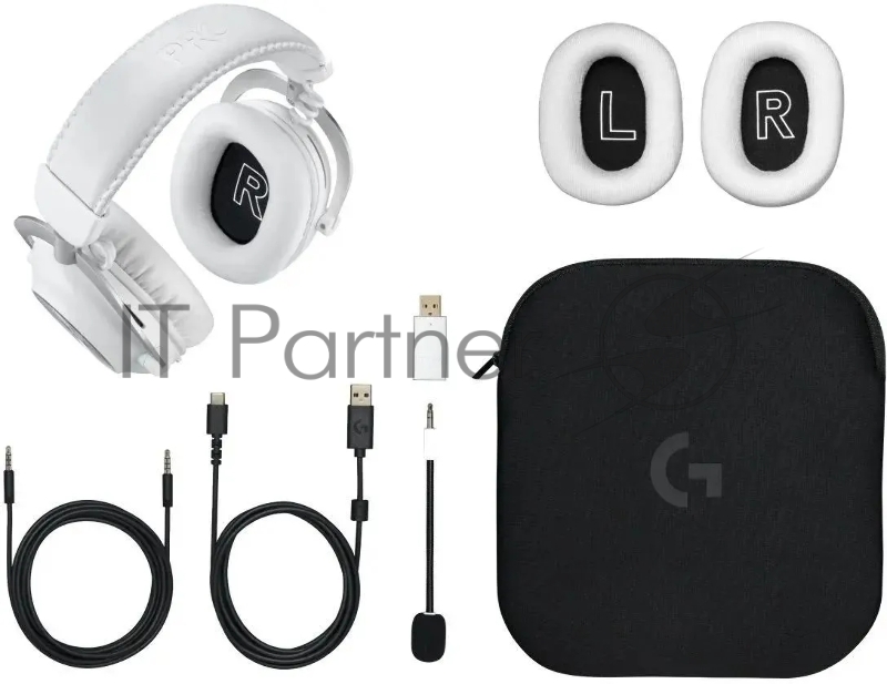 Наушники с микрофоном Logitech G Pro X 2 Lightspeed белый мониторные BT/Radio/3.5mm оголовье (981-001271)