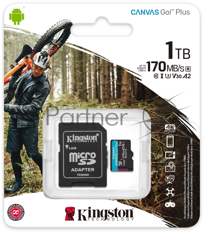 Карта памяти Kingston 1TB microSDXC Canvas Go Plus 170R A2 U3 V30 Card + ADP/ Kingston 1TB microSDXC Canvas Go Plus 170R A2 U3 V30 Card + ADP