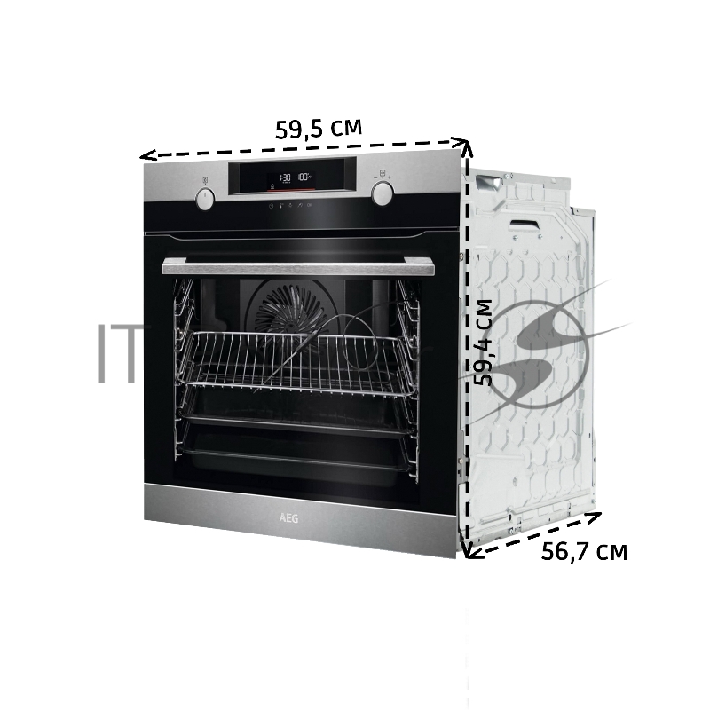 Встраиваемый электрический духовой шкаф AEG BCK546360M,71 л, нержавеющая сталь, термозонд,каталитическая очистка. Диапазон температур: 30°C - 300°C