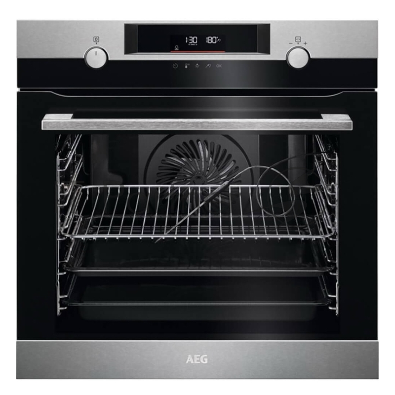 Встраиваемый электрический духовой шкаф AEG BCK546360M,71 л, нержавеющая сталь, термозонд,каталитическая очистка. Диапазон температур: 30°C - 300°C