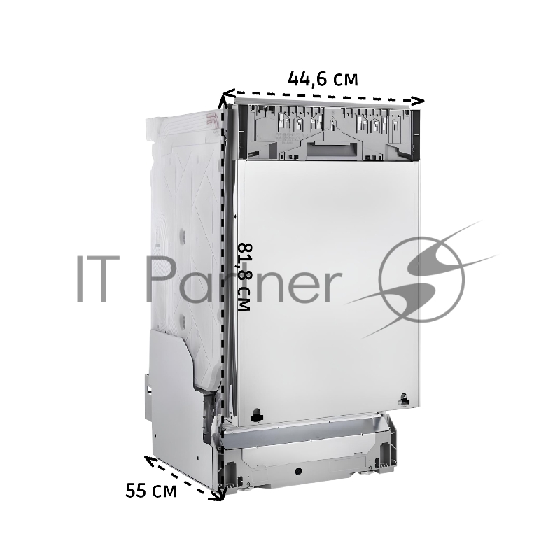 Встраиваемая узкая посудомоечная машина AEG FSE73507P ,загрузка на 10 комплектов посуды, сенсорное управление, 7 программ, 44.6x55x82 см, черный