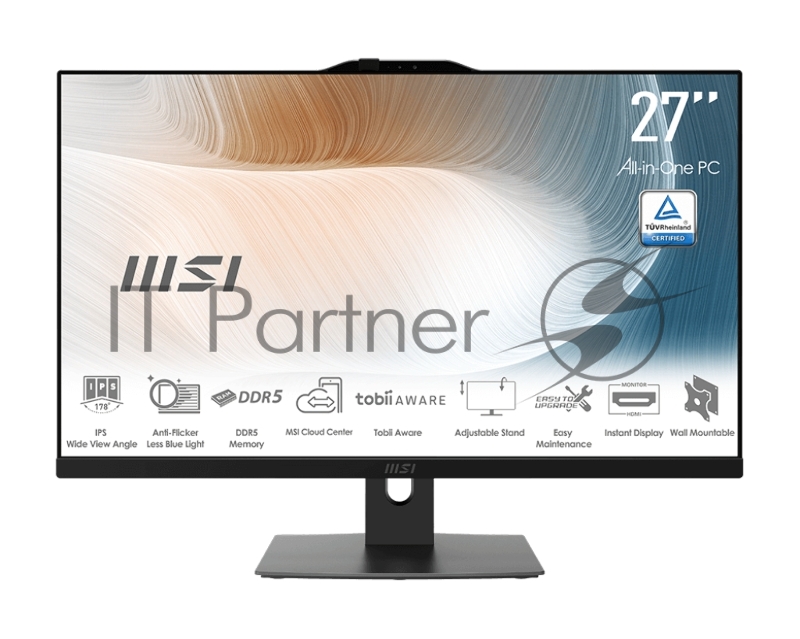 Моноблок Modern AM272P 1M 27(1920x1080 (матовый) IPS)/Intel Core 5 120U(Ghz)/8192Mb/256SSDGb/noDV Graphics/Cam/BT/WiFi/-/war 1y/7.5kg/Black/DOS