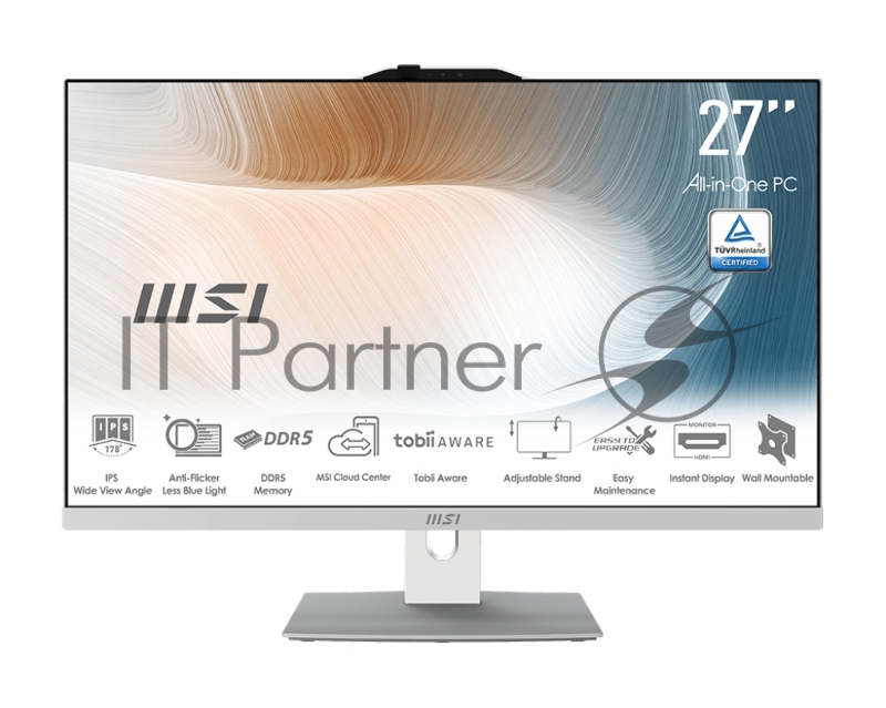 Моноблок Modern AM272P 1M 27(1920x1080 (матовый) IPS)/Intel Core 5 120U(Ghz)/8192Mb/256SSDGb/noDV Graphics/Cam/BT/WiFi/-/war 1y/7.5kg/White/DOS