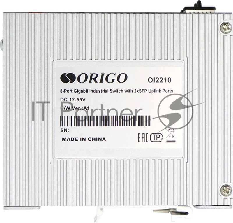 Коммутатор ORIGO Unmanaged Industrial Switch 8x1000Base-T, 2x1000Base-X SFP, Surge 4KV, -40 to 75°C