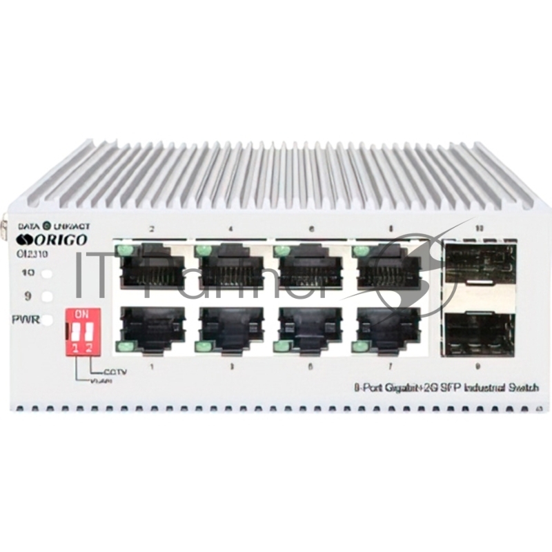 Коммутатор ORIGO Unmanaged Industrial Switch 8x1000Base-T, 2x1000Base-X SFP, Surge 4KV, -40 to 75°C