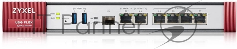 Межсетевой экран и Wi-Fi контроллер Zyxel USG FLEX 200, Rack, 3xWAN GE (2xRJ-45 и 1xSFP), 4xLAN/DMZ GE, 2xUSB3.0, AP Controller (8/40), NebulaFlex **