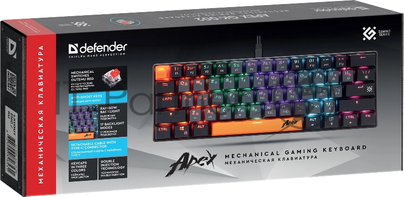 Клавиатура DEFENDER USB APEX GK-002 RU 45002