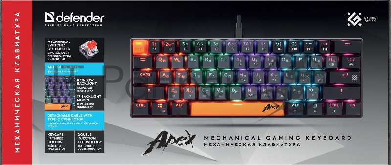 Клавиатура DEFENDER USB APEX GK-002 RU 45002