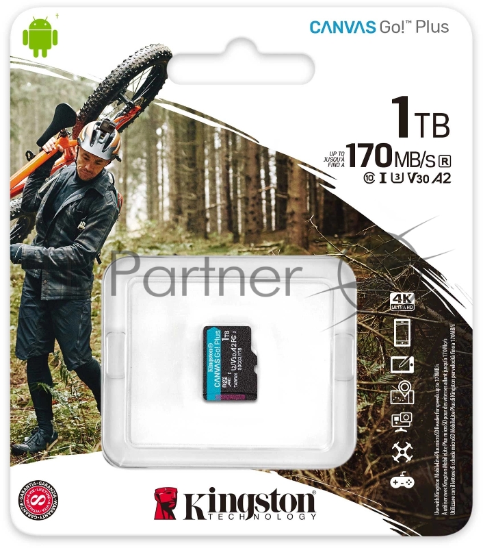 Карта памяти Kingston 1TB microSDXC Canvas Go Plus 170R A2 U3 V30 Card W/O ADP/ Kingston 1TB microSDXC Canvas Go Plus 170R A2 U3 V30 Card W/O ADP