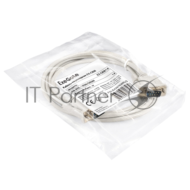 Кабель-переходник RS-232 ExeGate EX-C808-1.8 (DB9M/DB9M, 1,8м)