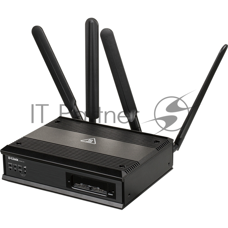 Маршрутизатор DWM-321 AC1200 Wi-Fi LTE M2M Router, 1000Base-T WAN/LAN, 2x1000Base-T LAN, 2 detachable LTE antennas, 2 detachable Wi-Fi antennas, 2xUSIM/SIM slots, GPS/GLONASS support