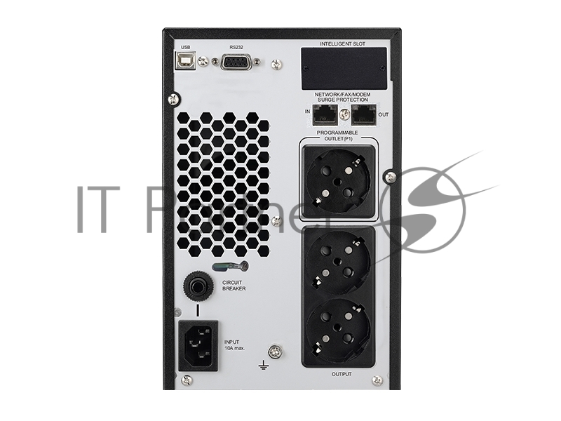 Однофазный напольный ИБП с двойным преобразованием Tuncmatik NEWTECH PRO3 ONE 2 KVA / 2 kW 1/1 ON-LINE Tower UPS RS-232/ SNMPslot/ LCD / USB with Battery int (1*4*9Ah), 3*Schuko