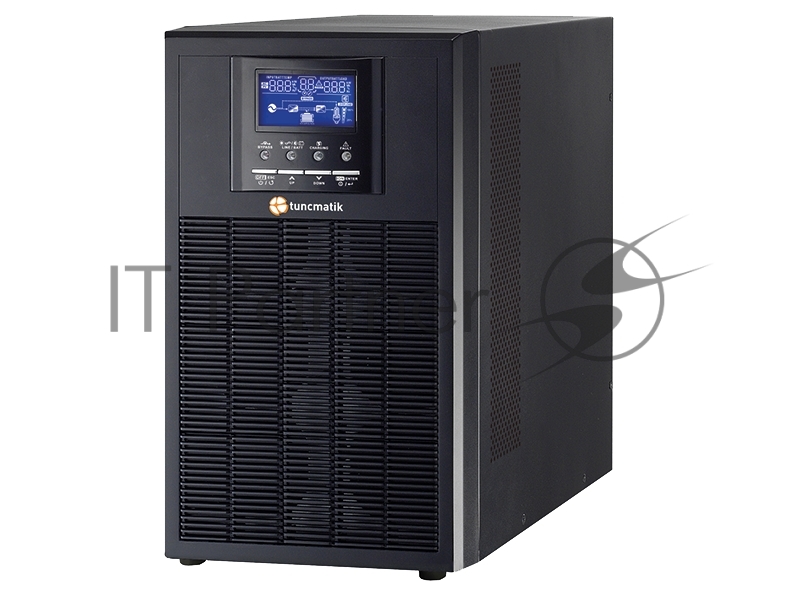 Однофазный напольный Онлайн ИБП с мощным зарядным устройством, работающий от внешнего батарейного массива (без АКБ в корпусе) Tuncmatik X-LONG ONE 5 KVA / 5 kW 1/1 ON-LINE Tower UPS RS-232/ SNMPslot/ LCD / USB/ EPO/ parallel kit without Battery, te