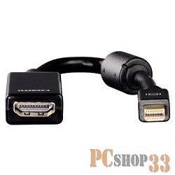 Переходник Адаптер Hama H-54560 mini DisplayPort - HDMI позолоченный штепсель черный